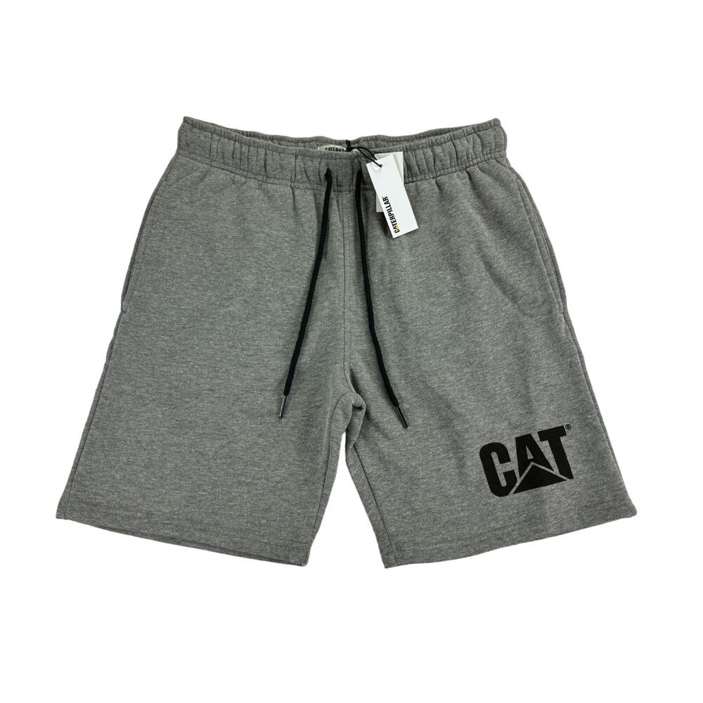 Caterpillar Mens Logo Graphic Fleece Drawstring Sweat Shorts Gray M